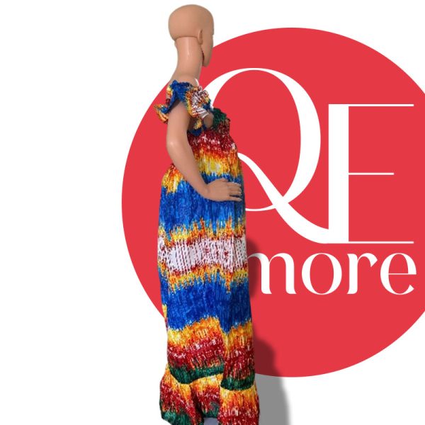 maniquin wearing colorful african kaba